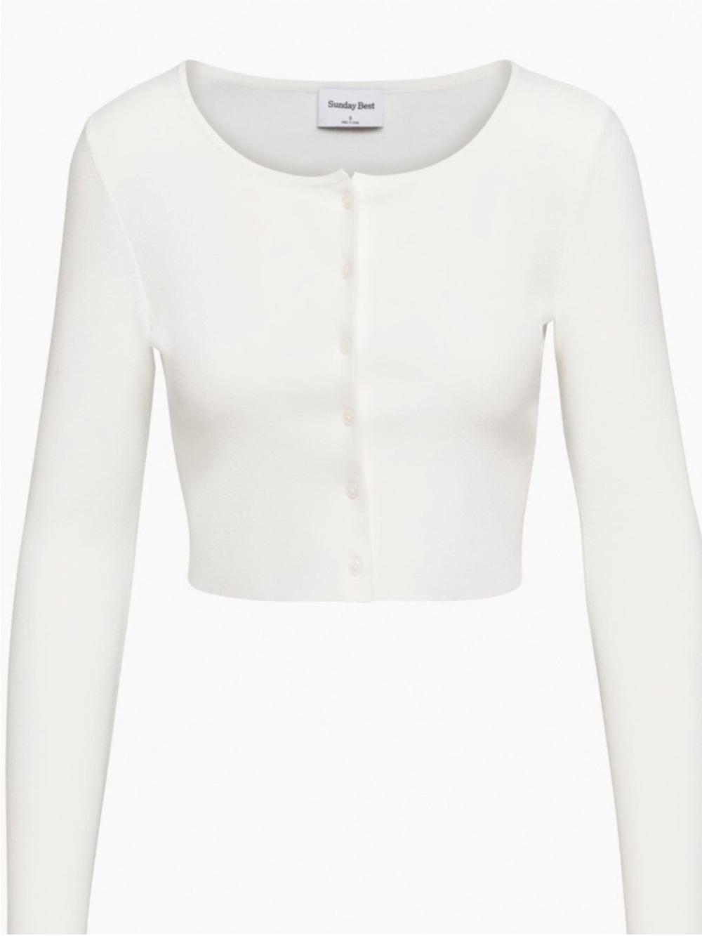 Sunday Best White Button-Front Crop Cardigan - Picture 2 of 7